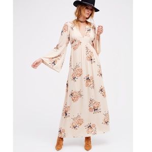 COPY - Free People Women’s Wild Laurel Blush Pink Floral Long Sleeve Maxi Dress
